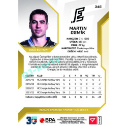 2022/23 Sportzoo ELH 2. série #346 Martin Osmík Gold xx/19