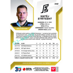 2022/23 Sportzoo ELH 2. série #342 Matěj Stříteský Gold xx/19