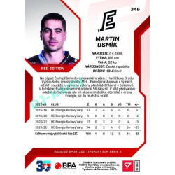 2022/23 Sportzoo ELH 2. série #346 Martin Osmík Red xx/49