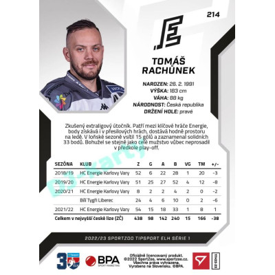2022/23 Sportzoo ELH 1. série #214 Tomáš Rachůnek