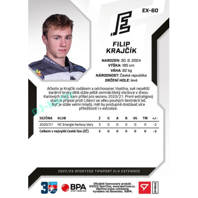 2022/23 Sportzoo ELH Extended #EX-60 Filip Krajčík