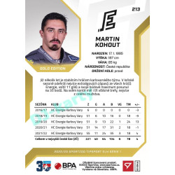 2022/23 Sportzoo ELH 1. série #213 Martin Kohout Gold xx/19