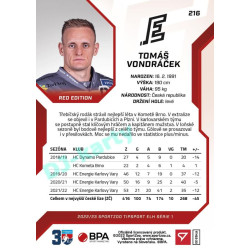 2022/23 Sportzoo ELH 1. série #216 Tomáš Vondráček Red xx/49