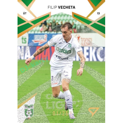 2024/25 Sportzoo Chance Liga 2. série #343 Filip Vecheta Gold Glitter xx/25