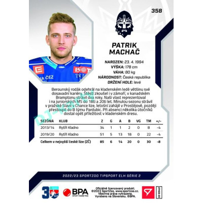 2022/23 Sportzoo ELH 2. série #358 Patrik Machač
