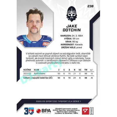 2022/23 Sportzoo ELH 1. série #238 Jake Dotchin