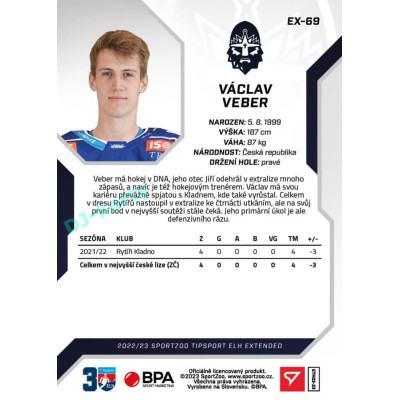 2022/23 Sportzoo ELH Extended #EX-69 Václav Veber