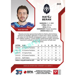 2022/23 Sportzoo ELH 1. série #243 Matěj Beran Red xx/49