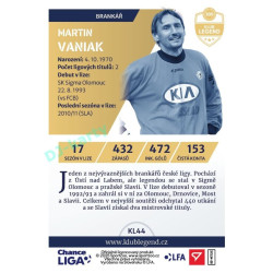 2024/25 Sportzoo Chance Liga 2. série #KL44 Martin Vaniak Klub Legend