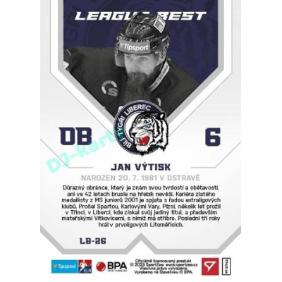 2023/24 Sportzoo ELH 1. série #LB-26 Jan Výtisk League Best