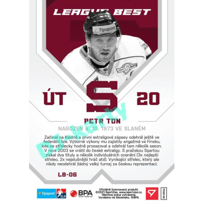 2021/22 Sportzoo TIPSPORT ELH Petr Ton #LB-06 League Best
