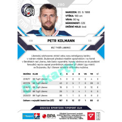2021/22 Sportzoo TIPSPORT ELH 2. série #280 Petr Kolmann