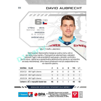 2024/25 Sportzoo ELH 1. serie #111 David Aubrecht