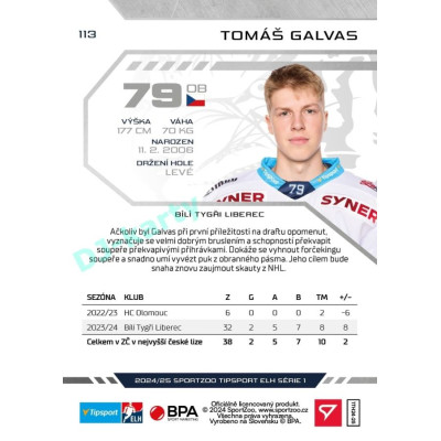 2024/25 Sportzoo ELH 1. serie #113 Tomáš Galvas