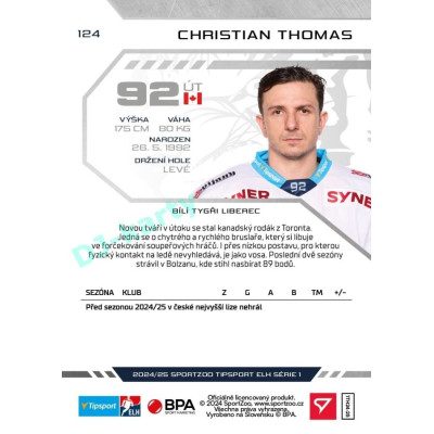 2024/25 Sportzoo ELH 1. serie #124 Christian Thomas