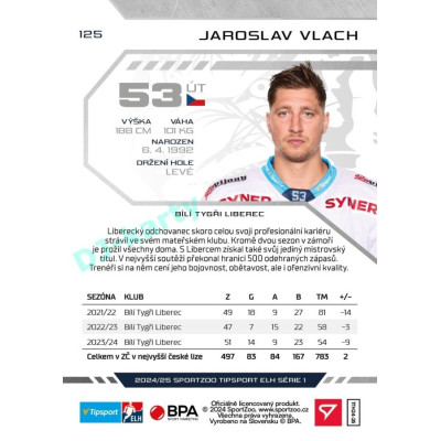 2024/25 Sportzoo ELH 1. serie #125 Jaroslav Vlach