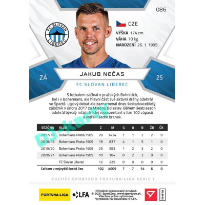 2021/22 Sportzoo Fortuna Liga Jakub Nečas #86