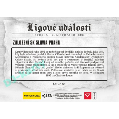 2023 Sportzoo Dekády fotbalové ligy #LU-001 Založení SK SLAVIA PRAHA Ligové události