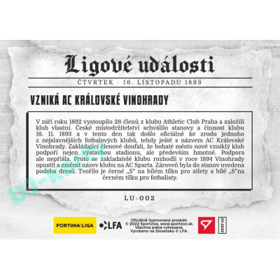 2023 Sportzoo Dekády fotbalové ligy #LU-002 Vzniká AC Královské Vinohrady Ligové události