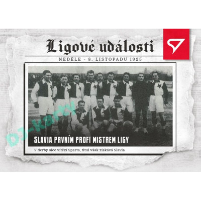 2023 Sportzoo Dekády fotbalové ligy #LU-003 Slavia prvním mistrem ligy Ligové události