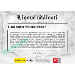 2023 Sportzoo Dekády fotbalové ligy #LU-003 Slavia prvním mistrem ligy Ligové události