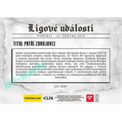 2023 Sportzoo Dekády fotbalové ligy #LU-007 Titul patří Zbrojovce Ligové události