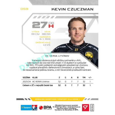2024/25 Sportzoo ELH 1. serie #059 Kevin Czuczman