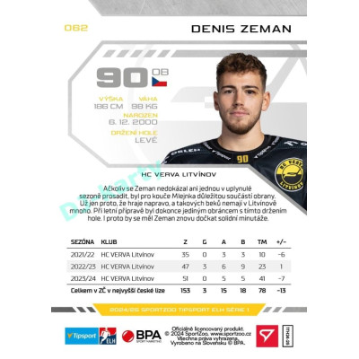 2024/25 Sportzoo ELH 1. serie #062 Denis Zeman