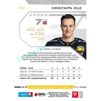 2024/25 Sportzoo ELH 1. serie #063 Kristaps Zile