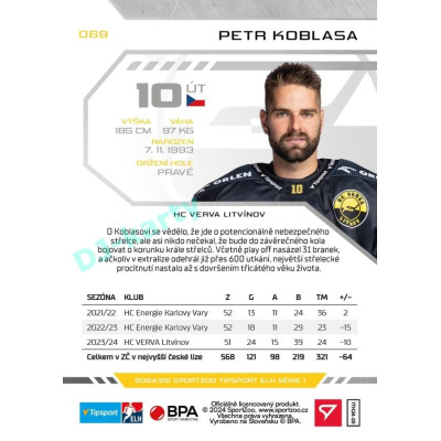 2024/25 Sportzoo ELH 1. serie #069 Petr Koblasa