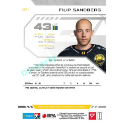 2024/25 Sportzoo ELH 1. serie #071 Filip Sandberg