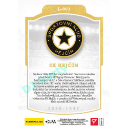 2023 Sportzoo Dekády fotbalové ligy #L-003 SK HEJČÍN Vývoj klubového loga