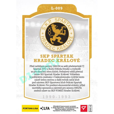 2023 Sportzoo Dekády fotbalové ligy #L-009 SKP SPARTAK HRADEC KRÁLOVÉ Vývoj klubového loga
