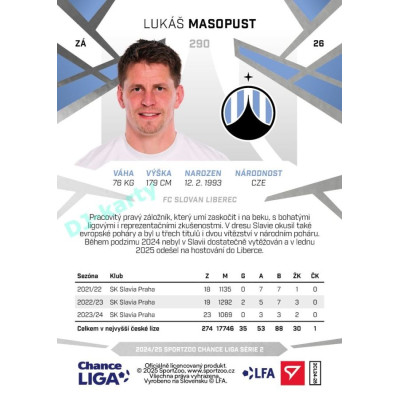 2024/25 Sportzoo Chance Liga 2. série #290 Lukáš Masopust