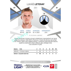 2024/25 Sportzoo Chance Liga 2. série #291 Lukáš Letenay