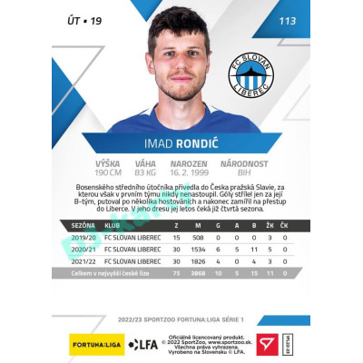 2022/23 Sportzoo Fortuna Liga 1. série #113 Imad Rondić PROMO