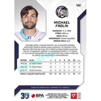 2022/23 Sportzoo ELH 1. série #122 Michael Frolík