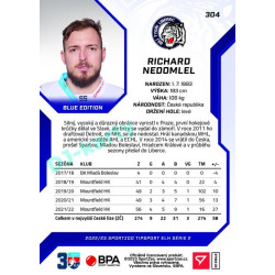 2022/23 Sportzoo ELH 2. série #304 Richard Nedomlel Blue xx/99