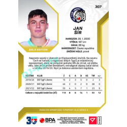 2022/23 Sportzoo ELH 2. série #307 Jan Šír Gold xx/19