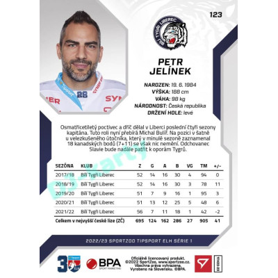 2022/23 Sportzoo ELH 1. série #123 Petr Jelínek