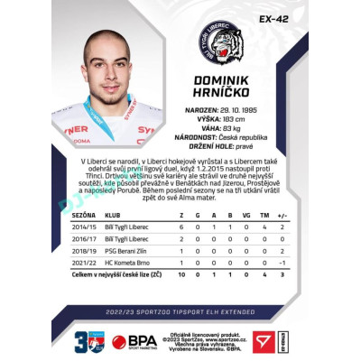 2022/23 Sportzoo ELH Extended #EX-42 Dominik Hrníčko