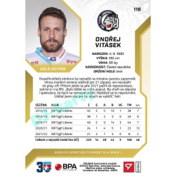 2022/23 Sportzoo ELH 1. série #116 Ondřej Vitásek Gold xx/19