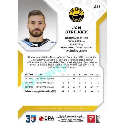 2022/23 Sportzoo ELH 1. série #221 Jan Strejček