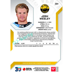 2022/23 Sportzoo ELH 2. série #351 Josh Wesley