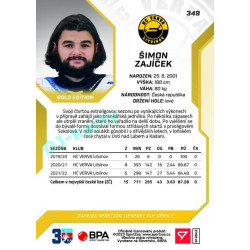 2022/23 Sportzoo ELH 2. série #349 Šimon Zajíček Gold xx/19