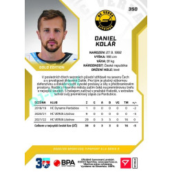 2022/23 Sportzoo ELH 2. série #350 Daniel Kolář Gold xx/19