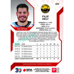 2022/23 Sportzoo ELH 2. série #353 Filip Helt Red xx/49