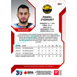 2022/23 Sportzoo ELH 2. série #354 Pawel Zygmunt Red xx/49