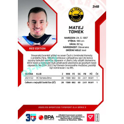 2022/23 Sportzoo ELH 2. série #348 Matej Tomek Red xx/49