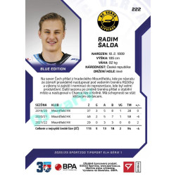 2022/23 Sportzoo ELH 1. série #222 Radim Šalda Blue xx/99